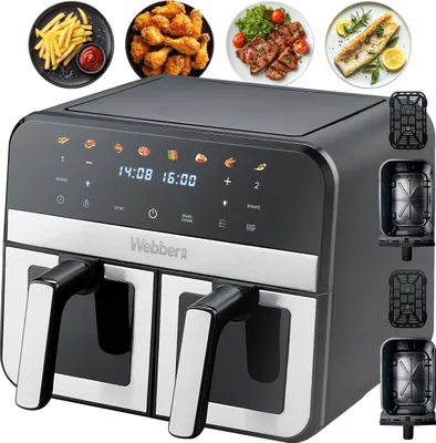 Obrázek produktu pro WEBBER AF900, Horkovzdušná fritéza, 9 l, 80 °C, 200 °C, 60 min, Dvojitý