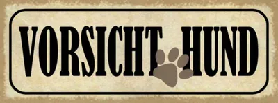Produktbild von vianmo Holzschild 10x27 cm Vorsicht Hund Tier Haustier