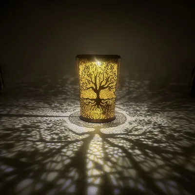 Produktbild von UNUS Solarlaterne mit Baum-Dekor Solar Laterne LED Gartenleuchte Kupferfarben