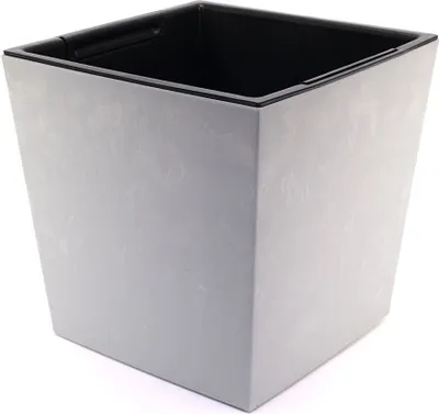 Obrázok produktu pre Kvetináč s vložkou Betónová kamenná optika Kvetináč na bylinky Sivý 24 x 24x 23,5 cm