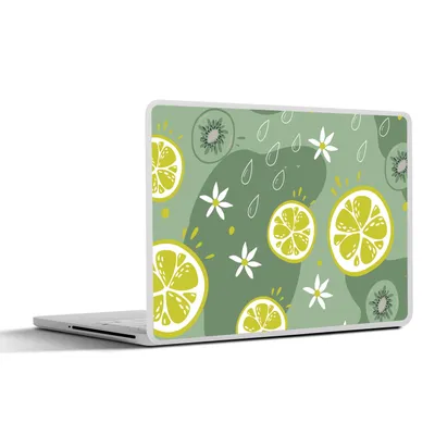 Produktbild von MuchoWow® Laptop Aufkleber Sticker Cover Sommer - Zitrusfrüchte - Kiwi - Blumen 25x18 cm - Laptop-Deko