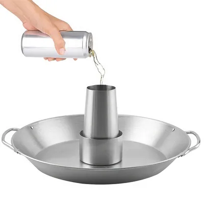 Produktbild von Bierdosen-Hähnchen-Grillständer, 304 Edelstahl, inkl. Grillgestell, Bierdose & Tropfschale, für Grill & Backofen, spülmaschinenfest