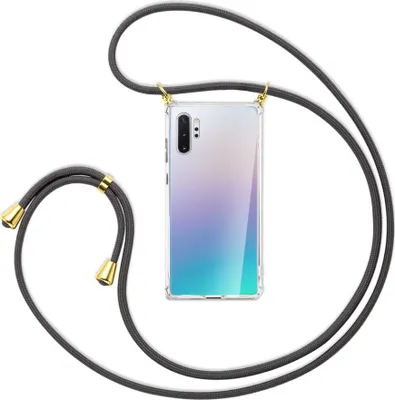 Produktbild von Handykette Backcover-Schutzhülle mit Band (Metall goldfarben) für Samsung Galaxy Note 10 Plus - dunkelgrau