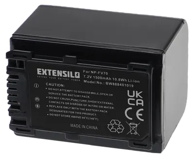 Produktbild von EXTENSILO Akku kompatibel mit Sony DCR-SX65E, DCR-SX53E, DCR-SX60E, DCR-SX63E, DCR-SX65B, DCR-SX63E/S, DCR-SX63 Kamera (1500 mAh, 7,2 V, Li-Ion)