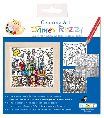 Image de Fridolin Kit de coloriage artistique 4 coloriages avec cadre 15x15 cm James Rizzi