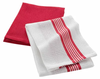Imagen del producto de Douceur d'Intérieur Suzette: 2 paños de cocina (50 x 70 cm), algodón con textura de panal