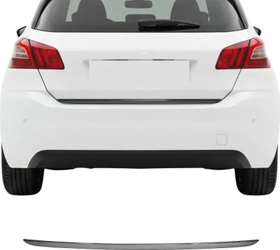 Image de Garniture de Hayon Coffre pour Peugeot 308 2013-2021 acier inox foncé