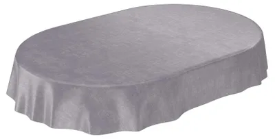 Produktbild von Tischdecke Wachstuch Einfarbig Grau Robust Wasserabweisend Oval Breite 140 cm Länge 200 cm