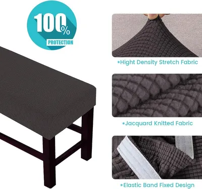 Produktbild von TOPCHANCES Esszimmer Bankabdeckungen, Universal Hussen für Esszimmer-Bank, Jacquard Esszimmerbank-Bezüge, Bankabdeckung Für Wohnzimmer, KüChe, Schlafzimmer