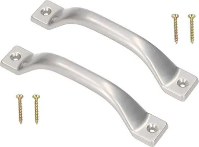 Productafbeelding van Set van 2 meubelgrepen 140 mm zilver voor keuken en kast