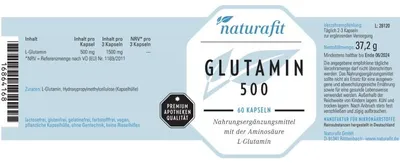 Produktbild von naturafit Glutamin 500 mg, 60 St. Kapseln