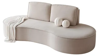 Zdjęcie produktu dla HuskyMeble Sofa SAFO, Sofa Tapicerowana do Salonu, 234x101 cm, Sprężyny Bonell - Kremowa - Riviera 21