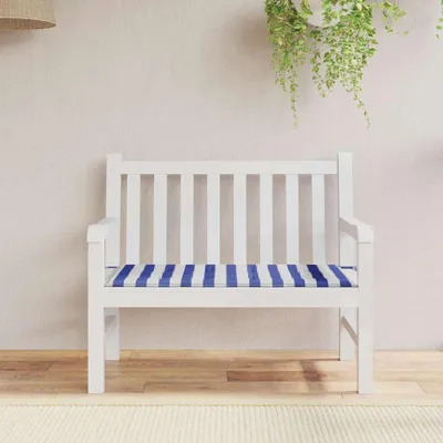 Produktbild von vidaXL Gartenbank-Auflage Blau&Weiß Gestreift 120x50x3 cm Oxford-Gewebe