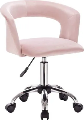 Obrázek produktu pro kancelářská židle na kolečkách - Samet - Ergonomická kancelářská židle pro dospělé - Výškově nastavitelná - Růžová
