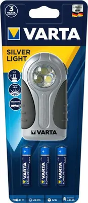 Produktbild von VARTA Taschenlampe "LED Silver Light" inkl. 3 x AAA Micro