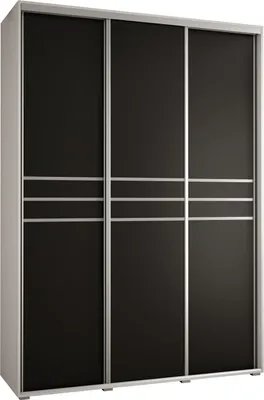 Produktbild von MEBLE KRYSPOL Davos 10 Schrank, drei Türen - 235,2x170x45 cm - Weiß Schwarz Silber