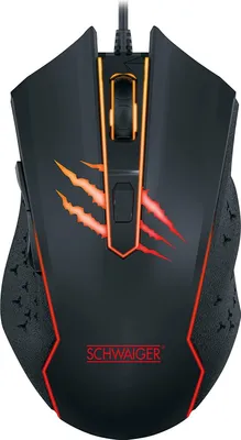 Produktbild von SCHWAIGER -GM3000- Gaming Maus | RGB Beleuchtung | Computer Maus mit Kabel und ernonomischer Form | mit 6 Tasten | schwarz | extra leicht