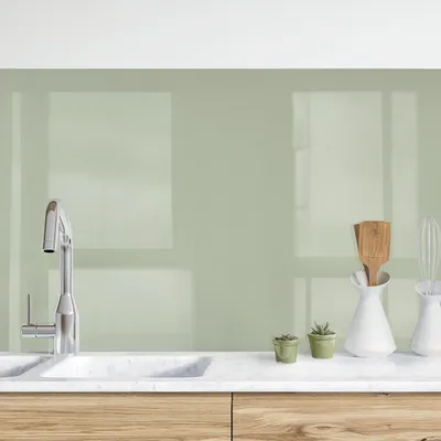 Produktbild von Küchenrückwand mit Motiv selbstklebend - 0.35 mm Wandpaneel wasserfest Design grün Unifarben Spritzschutz fugenlos