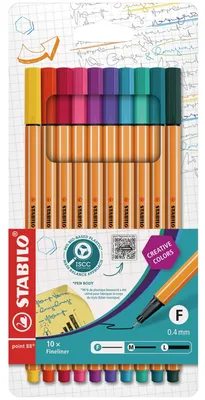 Zdjęcie produktu dla Stabilo® 8810-1 Fineliner point 88® - etui, z 10 ołówkami, pastelowe