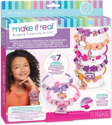 Produktbild von Real 2901329 Fashion-Armband-Set, DIY-Schmuckset mit modischen Perlen, zum Selbermachen von Schmuck, Bastelset, kreatives Set für Kinder