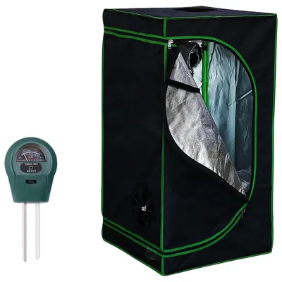 Produktbild von Hydroponic Growbox 80x80x180 cm Indoor Zuchtzelt mit Reflexfolie & Messgerät
