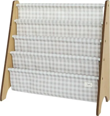 Zdjęcie produktu dla 3 SPROUTS - Stojak na książki z recyklingu Gringham/Beige