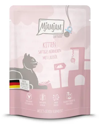Produktbild von MjAMjAM - Premium Nassfutter für Katzen - Quetschie - Kitten saftiges Hühnchen m