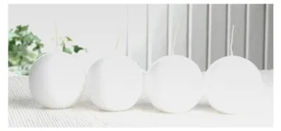 Produktbild von Kugelkerzen, 4er-Pack, 6 cm Ø, weiß