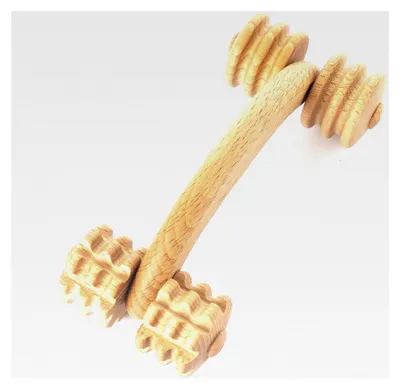 Produktbild von Massagegerät aus Holz für Rücken, Nacken und Schulter, 18 x 7 x 6 cm