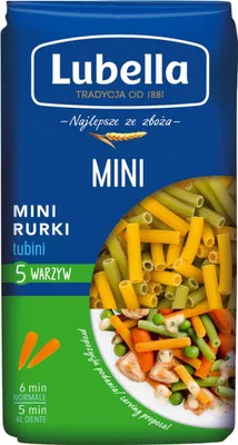 Produktbild von Lubella Mini-Röhrchennudeln mit 5 Gemüsesorten, 400 g