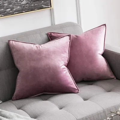 Obrázek produktu pro Sametový povlak na polštář 40x40 cm, růžovo-fialový, 2 kusy, polyester