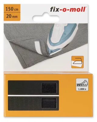 Produktbild von Klettband zum Aufbügeln fix-o-moll 150 cm x 20 mm schwarz
