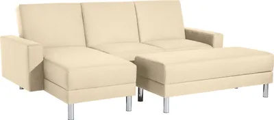 Produktbild von Max Winzer Funktionssofa mit Hocker Just Fashion - Flachgewebe beige - Maße: 230 x 144 x 92 cm