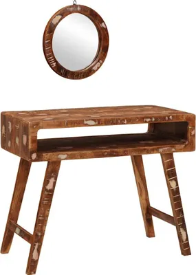 Immagine prodotto di vidaXL Toeletta marrone 90 x 76 x 45 cm Legno massiccio riciclato