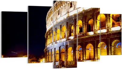 Produktbild von Bild auf Leinwand - Leinwandbild - Coloseum Rom Architektur - 160x85cm - Wand Bild - Wanddeko - Leinwanddruck - Bilder - Kunstdruck - Wanddekoration - Leinwand bilder - Wandkunst - EA160x85-1334