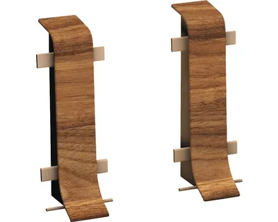 Produktbild von Prinz Verbinder für Klemm-Sockelleiste mit Kabelkanal Nussbaum rot 50 mm