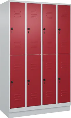 Produktbild von CP Spind Classic PLUS lichtgrau, rubinrot 080320-40 S10001, 8 Schließfächer 120,0 x 50,0 x 195,0 cm