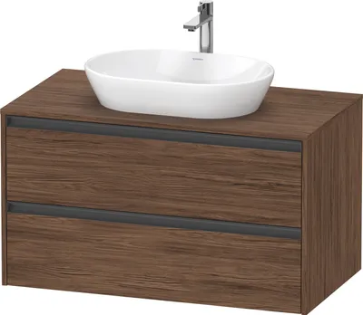 Produktbild von Duravit Ketho.2 Wastafelonderkast 100x55x56,8 cm Mat Noten (donker)