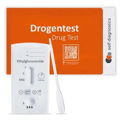Produktbild von Alkoholtest für den Heimgebrauch zum Nachweis von EtG in Urinproben mit einer Nachweisgrenze von 500 ng/ml - 2 Testkassetten