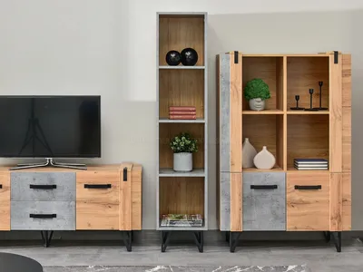 Obrázek produktu pro Knihovna NIXON - beton / černá