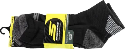 Produktbild von Skechers 3pk Herren 1/2 Terry Qtr Crew Socken S114662-HBLK