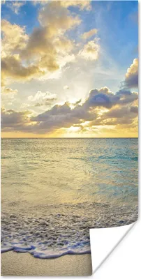 Produktbild von MuchoWow® Poster Meer - Strand - Wolken - Sonne 60x120 cm - Wandschmuck