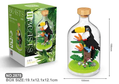Produktbild von Tukan Bausteine Modell Figur Klemmbausteine Flasche Micro-Bricks