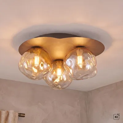 Produktbild von Deckenlampe Glas Metall G9 Braun Cognac 3-flammig Modern, KI-generiertes Bild