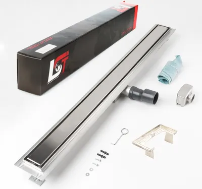 Produktbild von Duschrinne befliesbar 900x70mm Ablaufrinne Fliesen mit Edelstahl Siphon Haarsieb