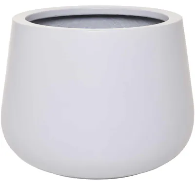 Image de Pot de fleurs rond, blanc, résistant aux intempéries, 31x27 cm