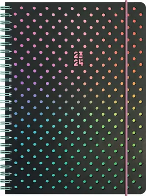 Produktbild von BRUNNEN 1072145164 Wochenkalender Schülerkalender 2023/2024 "Disco" 2 Seiten = 1 Woche Blattgröße 14,8 x 21 cm A5 Kunstleder-Einband, mit Lochmuster
