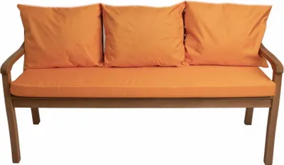 Zdjęcie produktu dla Poduszki na ławkę ogrodową ,Siedzisko 160x60x7 + oparcie 3x 56x50cm| Zestaw poduszek ogrodowych pomarańczowy| Poduszki na ławkę ogrodową dla 3 osób