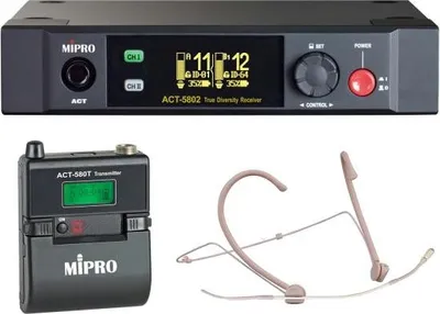 Immagine prodotto di Mipro ACT-5802 con trasmettitore bodypack e microfono per cuffie