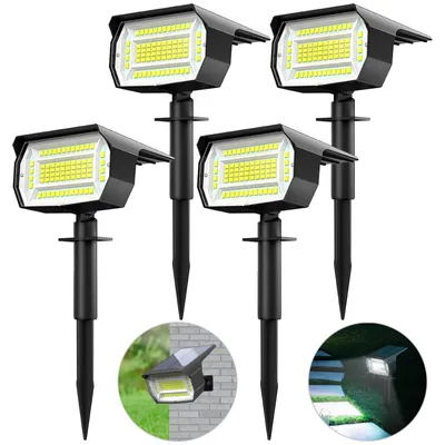 Solarleuchten 4er-Set, 72 LEDs, kaltweiß, wasserdicht, für Außen